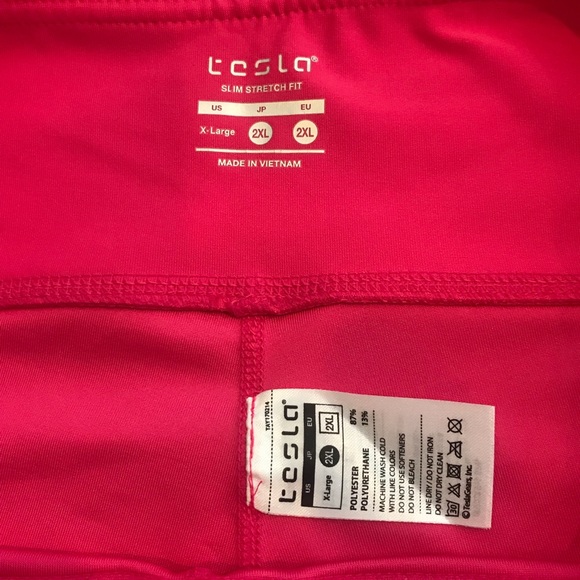 Hot Pink Tesla Workout Capri Leggings/Pants - Picture 5 of 7